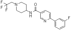6-(3-氟苯基)-N-[1-(2,2,2-三氟乙基)-4-哌啶基]-3-吡啶甲酰胺分子结构 (CAS 1033836-12-2)