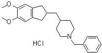 structure of CAS# 1034439-57-0, 4-[(2,3-Dihydro-5,6-dimethoxy-1H-inden-2-yl)methyl]-1-(phenylmethyl)piperidine hydrochloride (1:1)