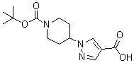 1-[1-(tert-Butoxycarbonyl)piperidin-4-yl]-1H-pyrazole-4-carboxylic acid molecular structure (CAS 1034976-50-5)