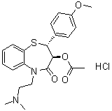 (2R-反式)-3-(乙酰氧基)-5-[2-(二甲基氨基)乙基]-2,3-二氢-2-(4-甲氧基苯基)-1,5-苯并硫氮杂卓-4(5H)-酮单盐酸盐分子结构 (CAS 103532-27-0)