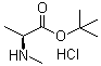 N-甲基-L-丙氨酸叔丁酯盐酸盐分子结构 (CAS 103614-40-0)