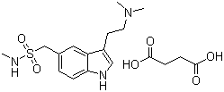 structure of CAS# 103628-48-4, Sumatriptan succinate;1-[3-(2-Dimethylaminoethyl)-1H-indol-5-yl]-N-methyl-methanesulfonamide succinate