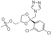cis-2-(2,4-Dichlorophenyl)-2-(4H-1,2,4-triazol-4-ylmethyl)-1,3-dioxolane-4-methanol methanesulfonate (ester) molecular structure (CAS 103661-14-9)