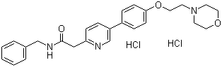 结构式 CAS# 1038395-65-1, 5-[4-[2-(4-吗啉基)乙氧基]苯基]-N-(苯基甲基)-2-吡啶乙酰胺盐酸盐