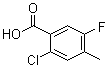 结构式 CAS# 103877-61-8, 2-氯-5-氟-4-甲基-苯甲酸