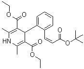 4-[2-[(1Z)-3-(叔丁氧基)-3-氧代-1-丙烯-1-基]苯基]-1,4-二氢-2,6-二甲基-3,5-吡啶二羧酸二乙酯分子结构 (CAS 103890-79-5)