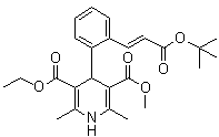 (E)-4-[2-[3-(1,1-Dimethylethoxy)-3-oxo-1-propenyl]phenyl]-1,4-dihydro-2,6-dimethyl-3,5-pyridinedicarboxylic acid ethyl methyl ester molecular structure (CAS 103890-81-9)