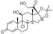 (11beta,16alpha)-9-Chloro-11,21-dihydroxy-16,17-[(1-methylethylidene)bis(oxy)]pregna-1,4-diene-3,20-dione molecular structure (CAS 10392-74-2)