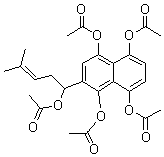 2-[1-(Acetyloxy)-4-methyl-3-penten-1-yl]-1,4,5,8-naphthalenetetrol 1,4,5,8-tetraacetate molecular structure (CAS 103946-64-1)