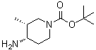(3R,4S)-rel-4-氨基-3-甲基-1-哌啶羧酸叔丁酯分子结构 (CAS 1039741-10-0)