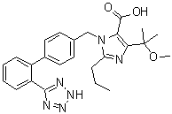 4-(1-Methoxy-1-methylethyl)-2-propyl-1-[[2'-(2H-tetrazol-5-yl)[1,1'-biphenyl]-4-yl]methyl]-1H-imidazole-5-carboxylic acid molecular structure (CAS 1039762-40-7)