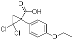 结构式 CAS# 104023-75-8, 2,2-二氯-1-(4'-乙氧基苯基)环丙烷羧酸