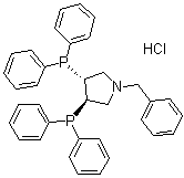 (3R-trans)-3,4-Bis(diphenylphosphino)-1-(phenylmethyl)pyrrolidine monohydrochloride molecular structure (CAS 104351-43-1)