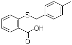structure of CAS# 104351-51-1, 2-[[(4-Methylphenyl)methyl]thio]benzoic acid