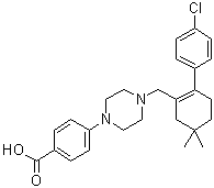 4-[4-[[2-(4-Chlorophenyl)-5,5-dimethylcyclohex-1-enyl]methyl]piperazin-1-yl]benzoic acid molecular structure (CAS 1044598-91-5)