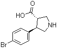 (3S,4R)-4-(4-Bromophenyl)pyrrolidine-3-carboxylic acid molecular structure (CAS 1047654-48-7)