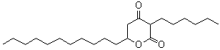 3-己基二氢-6-十一烷基-2H-吡喃-2,4(3H)-二酮分子结构 (CAS 104801-95-8)