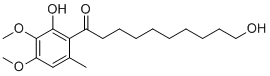 10-Hydroxy-1-(2-hydroxy-3,4-dimethoxy-6-methylphenyl)decan-1-one molecular structure (CAS 104966-97-4)