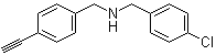 structure of CAS# 1049809-94-0, 4-Chloro-N-[(4-ethynylphenyl)methyl]benzenemethanamine;(4-Chlorobenzyl)(4-ethynylbenzyl)amine