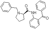 structure of CAS# 105024-93-9, (2R)-N-(2-Benzoylphenyl)-1-(phenylmethyl)-2-pyrrolidinecarboxamide;(R)-N-(2-Benzoylphenyl)-1-(phenylmethyl)-2-pyrrolidinecarboxamide