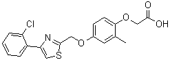 2-[4-[[4-(2-Chlorophenyl)-2-thiazolyl]methoxy]-2-methylphenoxy]acetic acid molecular structure (CAS 1050506-75-6)