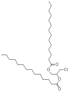 Tetradecanoic acid 1,1'-[1-(chloromethyl)-1,2-ethanediyl] ester molecular structure (CAS 1051390-02-3)