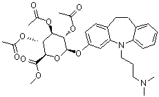 Methyl (2R,3R,4R,5S,6R)-3,4,5-triacetyloxy-6-[[11-[3-(dimethylamino)propyl]-5,6-dihydrobenzo[b][1]benzazepin-3-yl]oxy]oxane-2-carboxylate molecular structure (CAS 1053632-53-3)