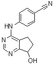 4-(4-氰基苯胺基)-6,7-二氢-7-羟基-5H-环戊二烯并[d]嘧啶分子结构 (CAS 105365-76-2)