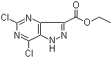 Ethyl 5,7-dichloro-1H-pyrazolo[4,3-d]pyrimidine-3-carboxylate molecular structure (CAS 1053656-63-5)