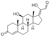 structure of CAS# 105562-13-8, (11β,17Z)-11,20-Dihydroxy-3-oxo-pregna-4,17(20)-dien-21-al;(Z)-2-Hydroxy-2-((8S,9S,10R,11S,13S,14S)-11-hydroxy-10,13-dimethyl-3-oxo-1,2,3,6,7,8,9,10,11,12,13,14,15,16-tetradecahydro-17H-cyclopenta[a]phenanthren-17-ylidene)acetaldehyde