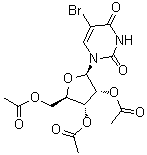 结构式 CAS# 105659-32-3, 5-溴尿苷 2',3',5'-三乙酸酯