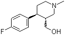 结构式 CAS# 105812-81-5, 反式-4-(4-氟苯基)-3-羟甲基-1-甲基哌啶; (4R,3S)-4-(4-氟苯基)-3-羟甲基-1-甲基哌啶