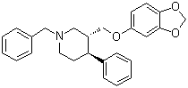 trans-(-)-3-[(1,3-Benzodioxol-5-yloxy)methyl]-4-phenyl-1-(phenylmethyl)piperidine molecular structure (CAS 105813-40-9)