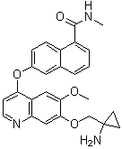 6-[[7-[(1-Aminocyclopropyl)methoxy]-6-methoxy-4-quinolinyl]oxy]-N-methyl-1-naphthalenecarboxamide molecular structure (CAS 1058137-23-7)