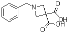 1-(Phenylmethyl)-3,3-azetidinedicarboxylic acid molecular structure (CAS 106014-87-3)