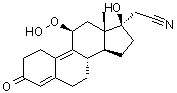 (11beta,17alpha)-11-Hydroperoxy-17-hydroxy-3-oxo-19-norpregna-4,9-diene-21-nitrile molecular structure (CAS 106111-43-7)
