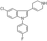 结构式 CAS# 106516-07-8, 5-氯-1-(4-氟苯基)-3-(1,2,3,6-四氢-4-吡啶基)-1H-吲哚