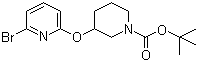 structure of CAS# 1065484-39-0, 3-[(6-Bromo-2-pyridinyl)oxy]-1-piperidinecarboxylic acid tert-butyl ester
