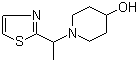 structure of CAS# 1065484-58-3, 1-[1-(2-Thiazolyl)ethyl]-4-piperidinol