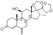 11beta-Hydroxy-16alpha-methyl-6-methylene-17,20:20,21-bis(methylenedioxy)-pregn-4-en-3-one molecular structure (CAS 106712-27-0)