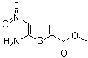 structure of CAS# 106850-17-3, 5-Amino-4-nitro-2-thiophenecarboxylic acid methyl ester