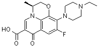 (3S)-10-(4-Ethyl-1-piperazinyl)-9-fluoro-2,3-dihydro-3-methyl-7-oxo-7H-pyrido[1,2,3-de]-1,4-benzoxazine-6-carboxylic acid molecular structure (CAS 106939-30-4)
