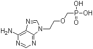结构式 CAS# 106941-25-7, 阿德福韦; 9-[2-(膦酰甲氧基)乙基]腺嘌呤