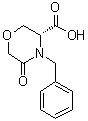 结构式 CAS# 106973-36-8, (3R)-4-苄基-5-氧代吗啉-3-羧酸