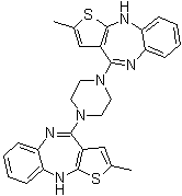 4,4'-(1,4-Piperazinediyl)bis[2-methyl-10H-thieno[2,3-b][1,5]benzodiazepine] molecular structure (CAS 1070876-09-3)