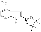 结构式 CAS# 1072811-21-2, 4-甲氧基吲哚-2-硼酸频哪醇酯