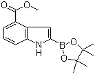 2-(4,4,5,5-四甲基-1,3,2-二氧杂环戊硼烷-2-基)-1H-吲哚-4-羧酸甲酯分子结构 (CAS 1072811-67-6)