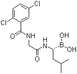 structure of CAS# 1072833-77-2, Ixazomib;MLN 2238; B-[(1R)-1-[[2-[(2,5-dichlorobenzoyl)amino]acetyl]amino]-3-methylbutyl]boronic acid