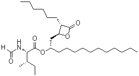 N-Formyl-L-isoleucine (1S)-1-[[(2S,3S)-3-hexyl-4-oxo-2-oxetanyl]methyl]dodecyl ester molecular structure (CAS 1072902-75-0)