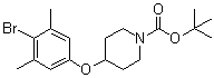 结构式 CAS# 1072944-63-8, 4-(4-溴-3,5-二甲基苯氧基)-1-哌啶羧酸叔丁酯